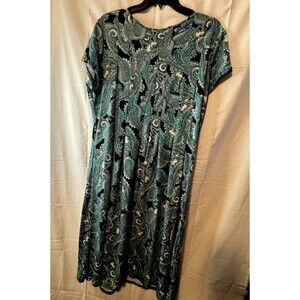 Women's Elmentz  Paisley Stretch A-Line Pullover Dress -Size PXL